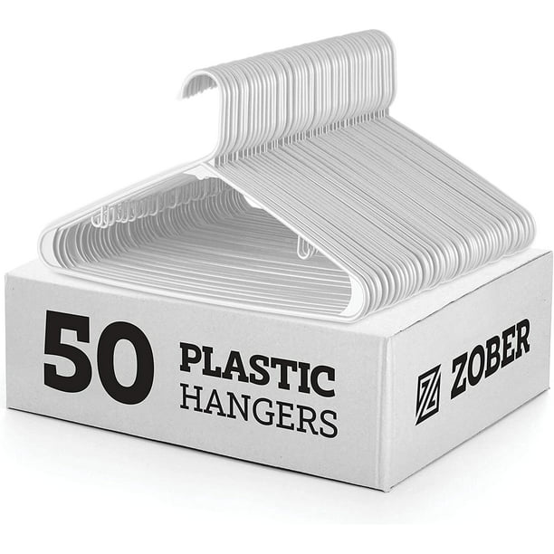 Bulk Plastic Tubular Hangers 60 Pack Black Adult 16.5 inch Light Weight Durable 